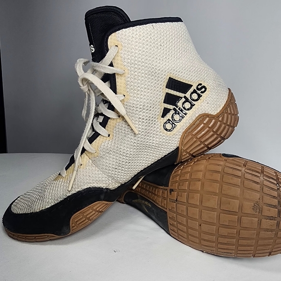 Adidas Men's Tech Fall 2.0 Wrestling‎ Shoe Size 8, Color Chalk White/Black/Gum - Picture 6 of 12